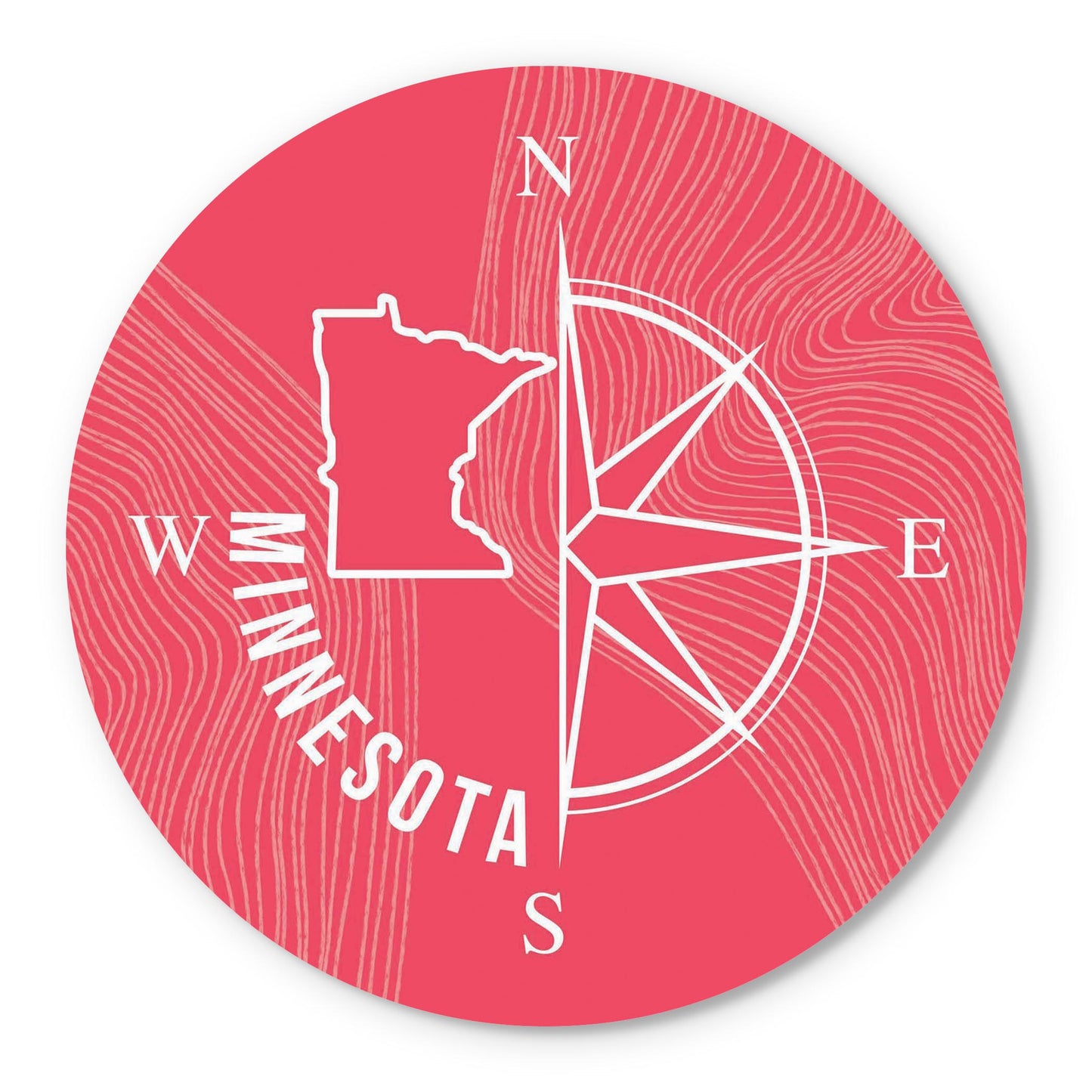 Boho Color Compass State On Pink Minnesota | Wood Sign | Eaches | Min 1