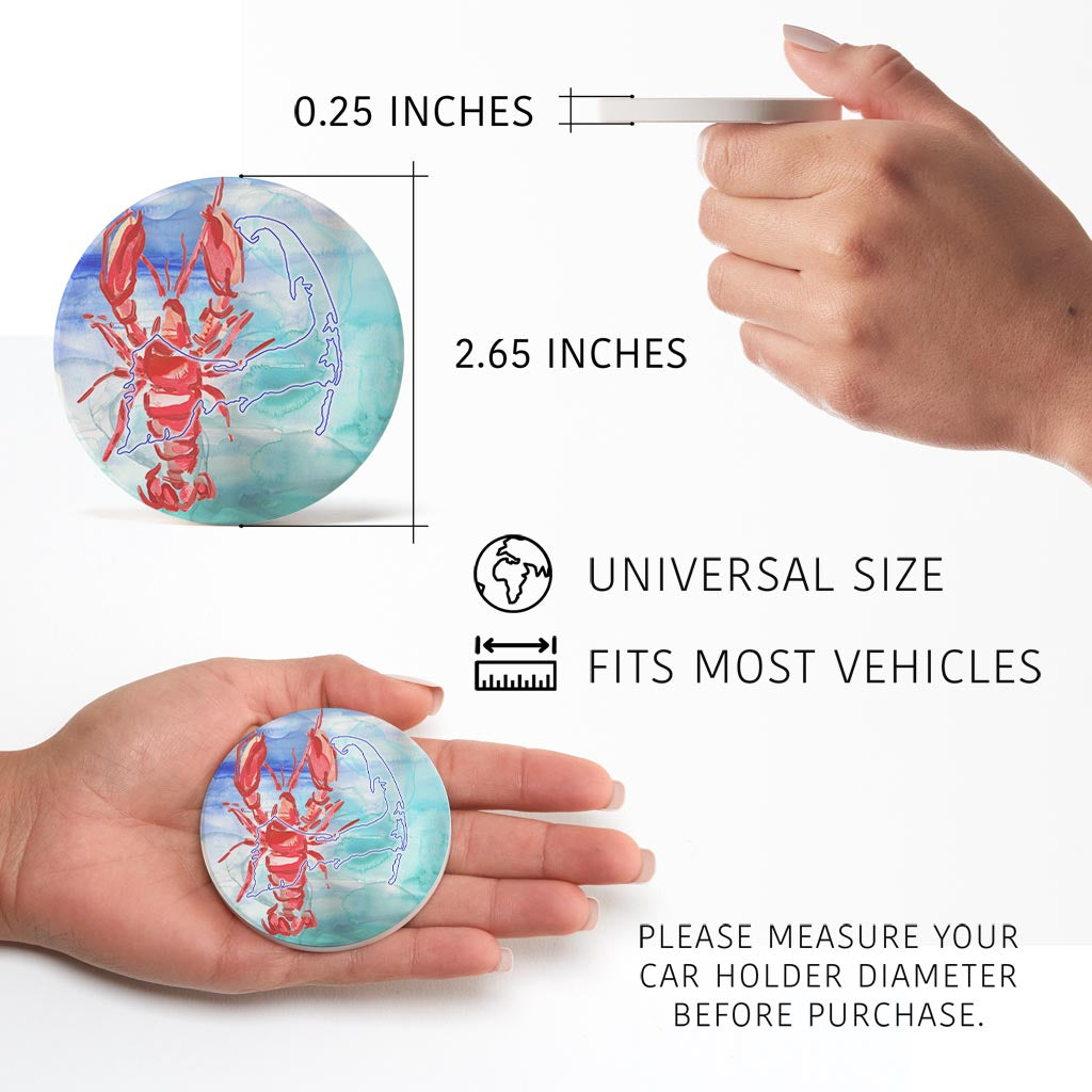 Watercolor Lobster | Absorbent Car Coasters | Set of 2 | Min 4