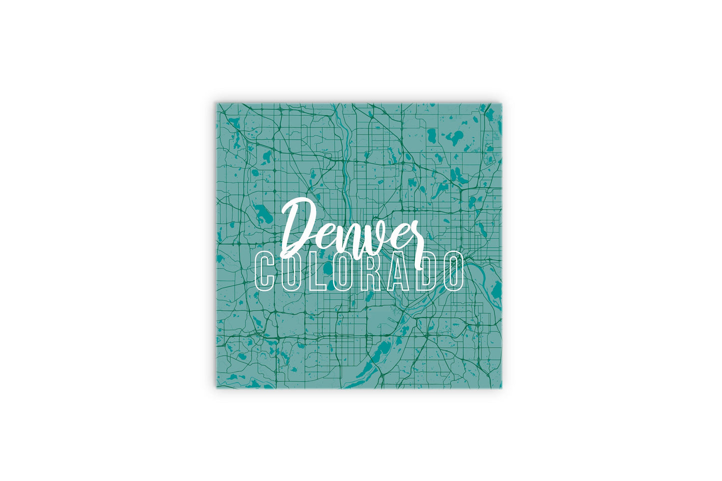 Boho Color Blue Map Colorado Denver | Wood Sign | Eaches | Min 2