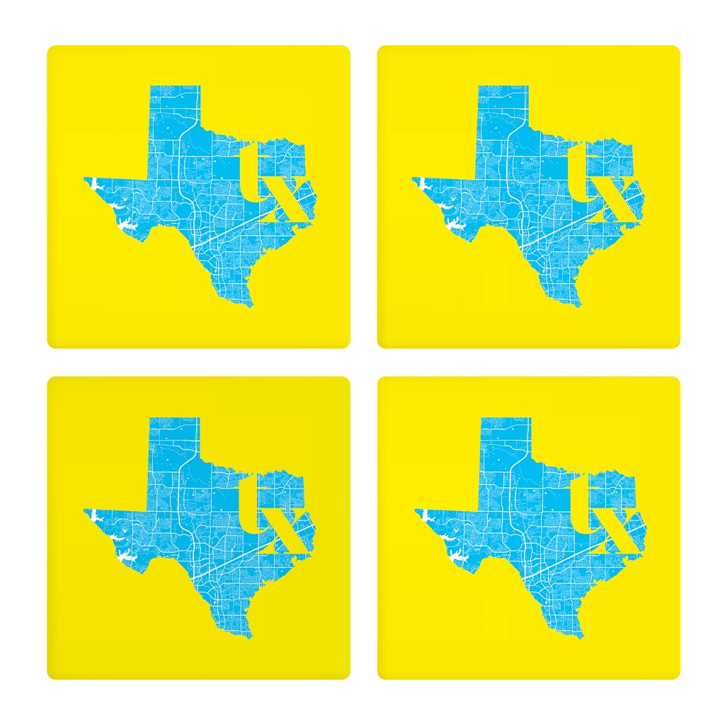Bright Modern Abbreviated State Yellow Texas