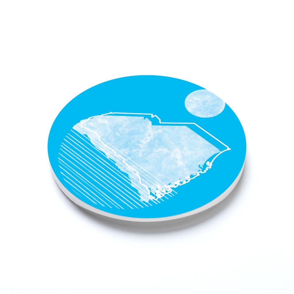 Bright Modern Geometric on Blue South Carolina | 2.65x2.65