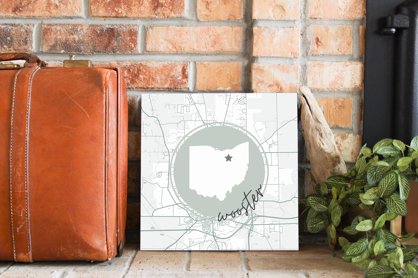Vintage Groove State Star Map Ohio Wooster | Wood Sign | Eaches | Min 2