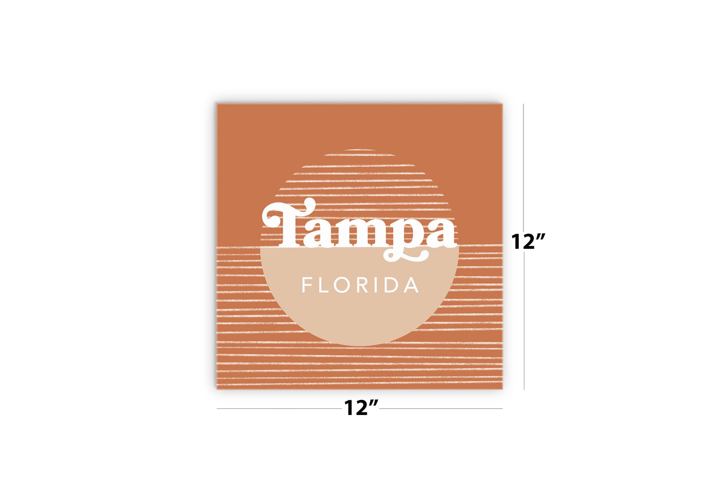 Vintage Groove Half Circle Lines Florida Tampa | Wood Sign | Eaches | Min 2