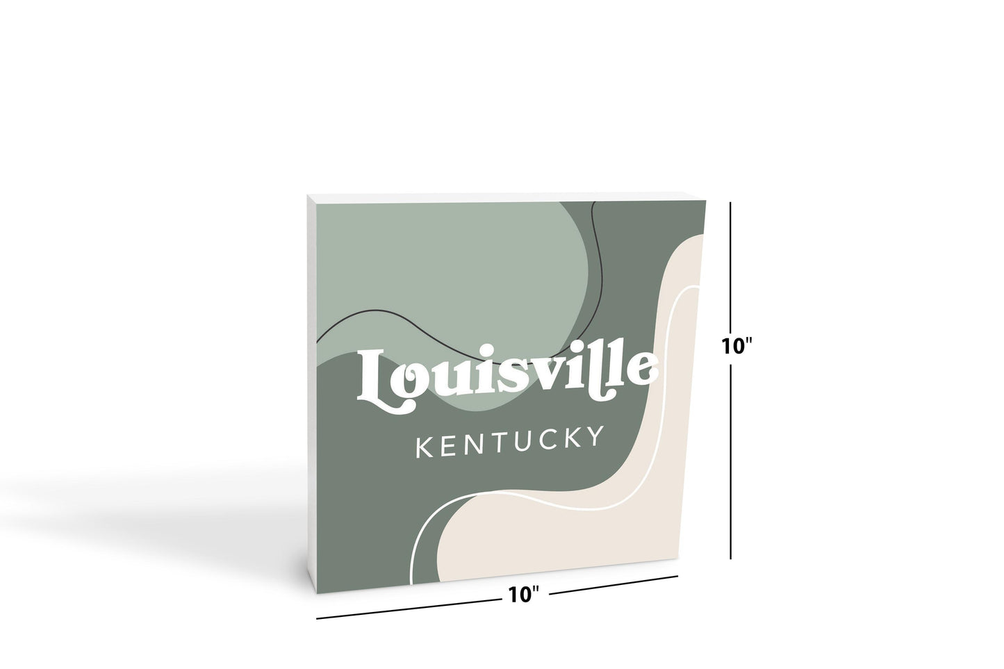 Vintage Groove Fluid Green Kentucky Louisville | Wood Block | Eaches | Min 2