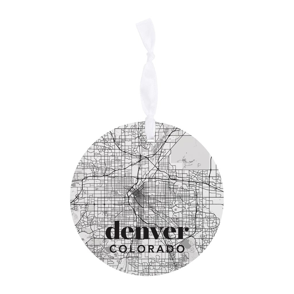 Black And White White Map Colorado Denver | Wood Ornament | Eaches | Min 6