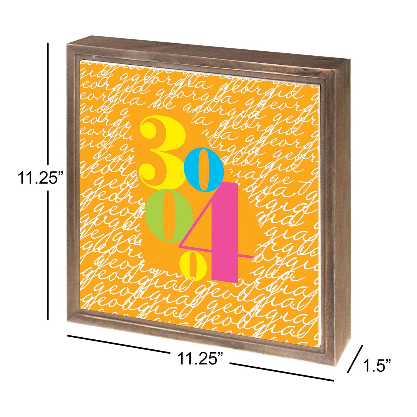 Bright Modern State Script Orange Georgia Atlanta | Wood Sign | Eaches | Min 1