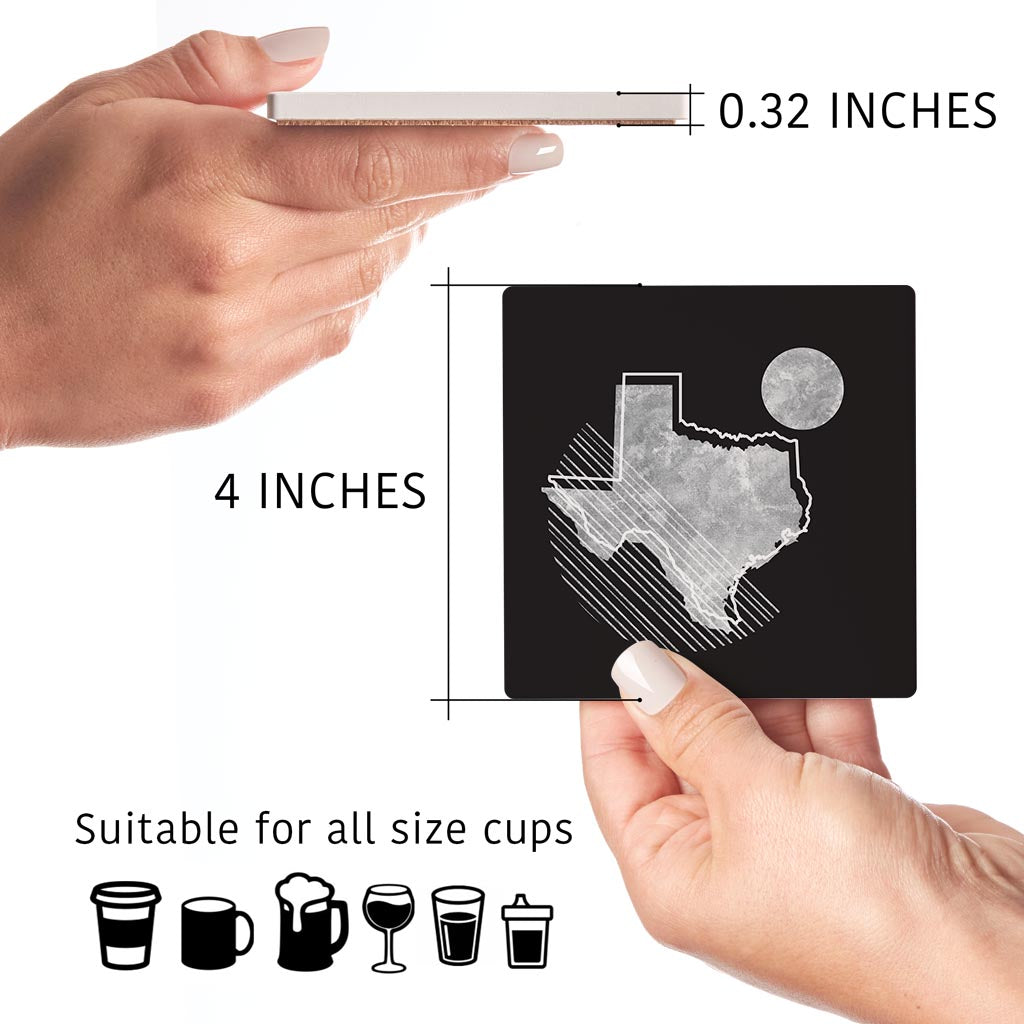 Black and White Geometric on Black Texas