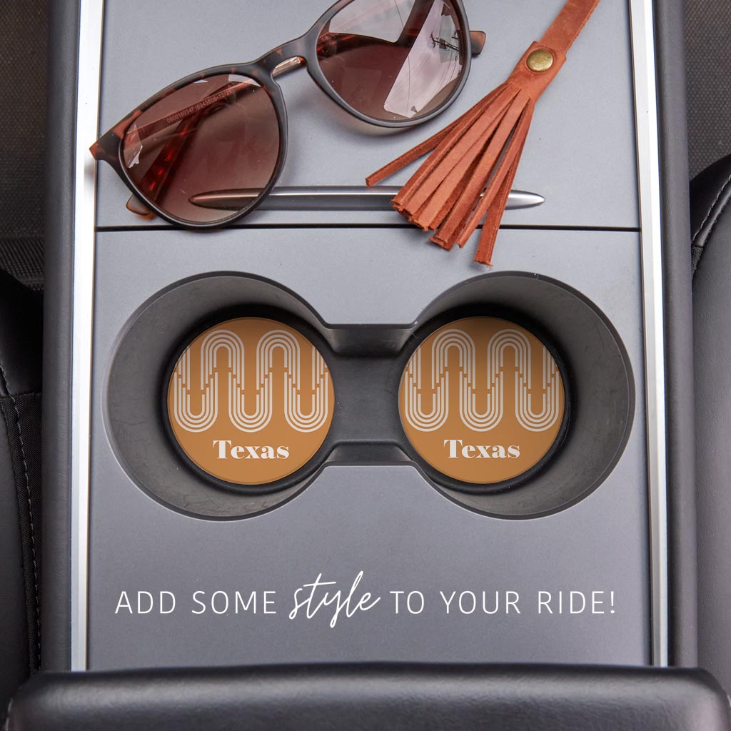 Vintage Groove Yellow Wave Lines Texas