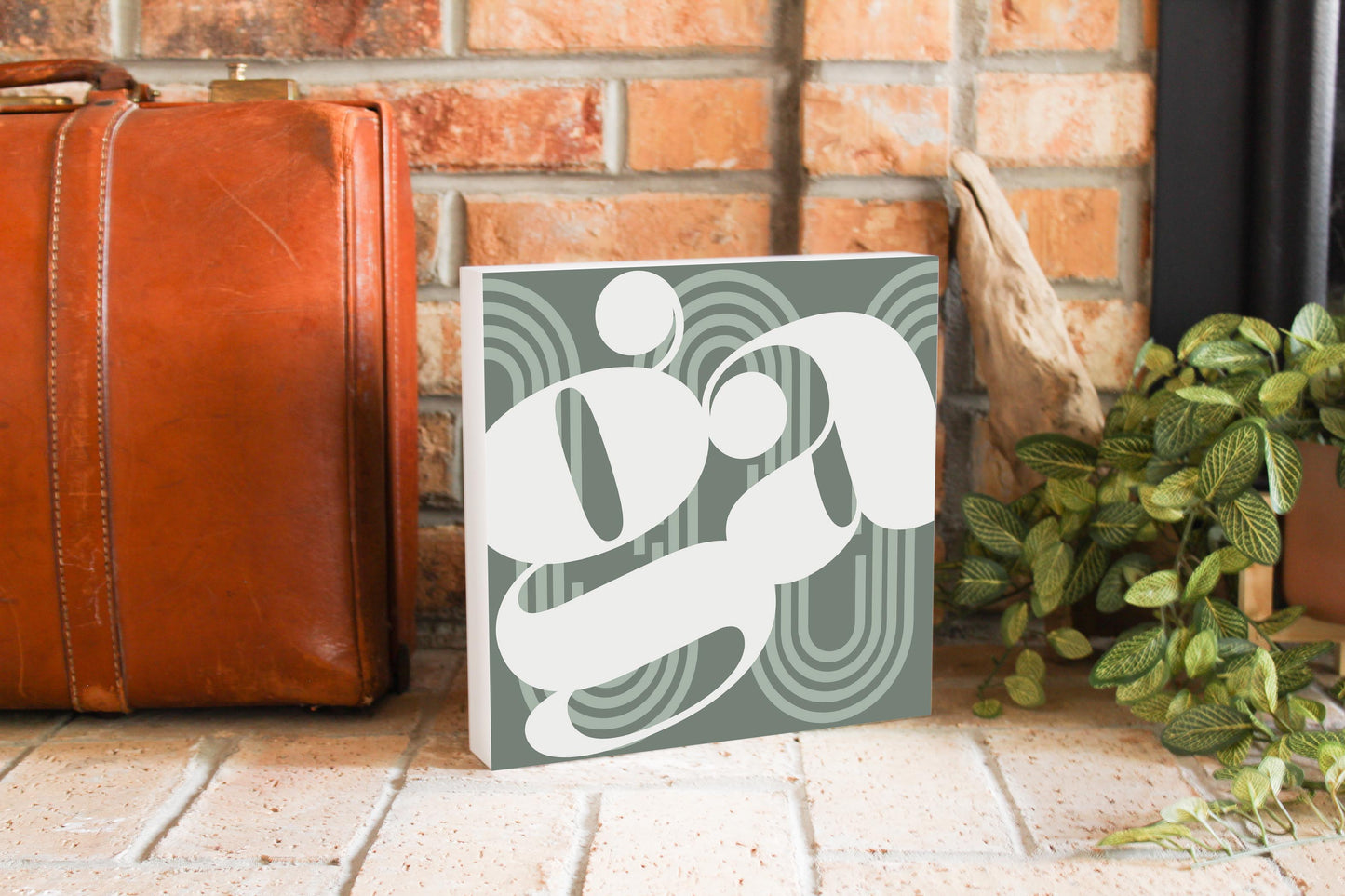 Vintage Groove Green Wave Lines Georgia Ga | Wood Block | Eaches | Min 2