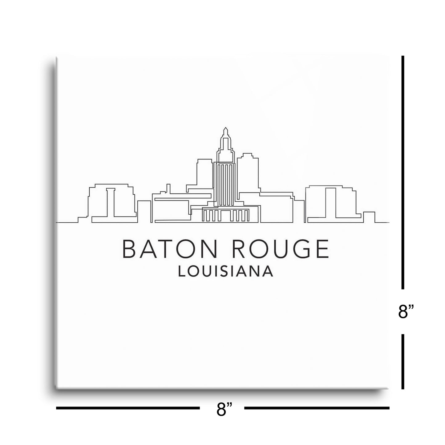Minimalistic Baton Rouge Skyline | Hi-Def Glass Art | Eaches | Min 2