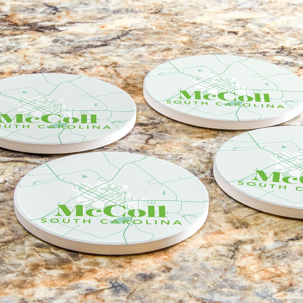 Bright Modern Green Map McColl SC | 4x4