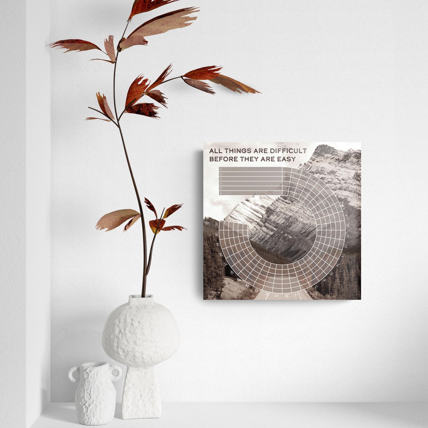 Mountain Road Habit Tracker All Things| Hi-Def Glass Art | Eaches | Min 2