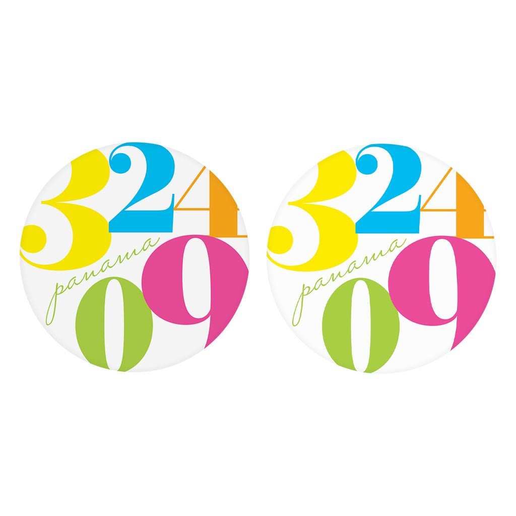 Bright Modern Color Block City Zip Florida Panama | Absorbent Car Coasters | Set of 2 | Min 4