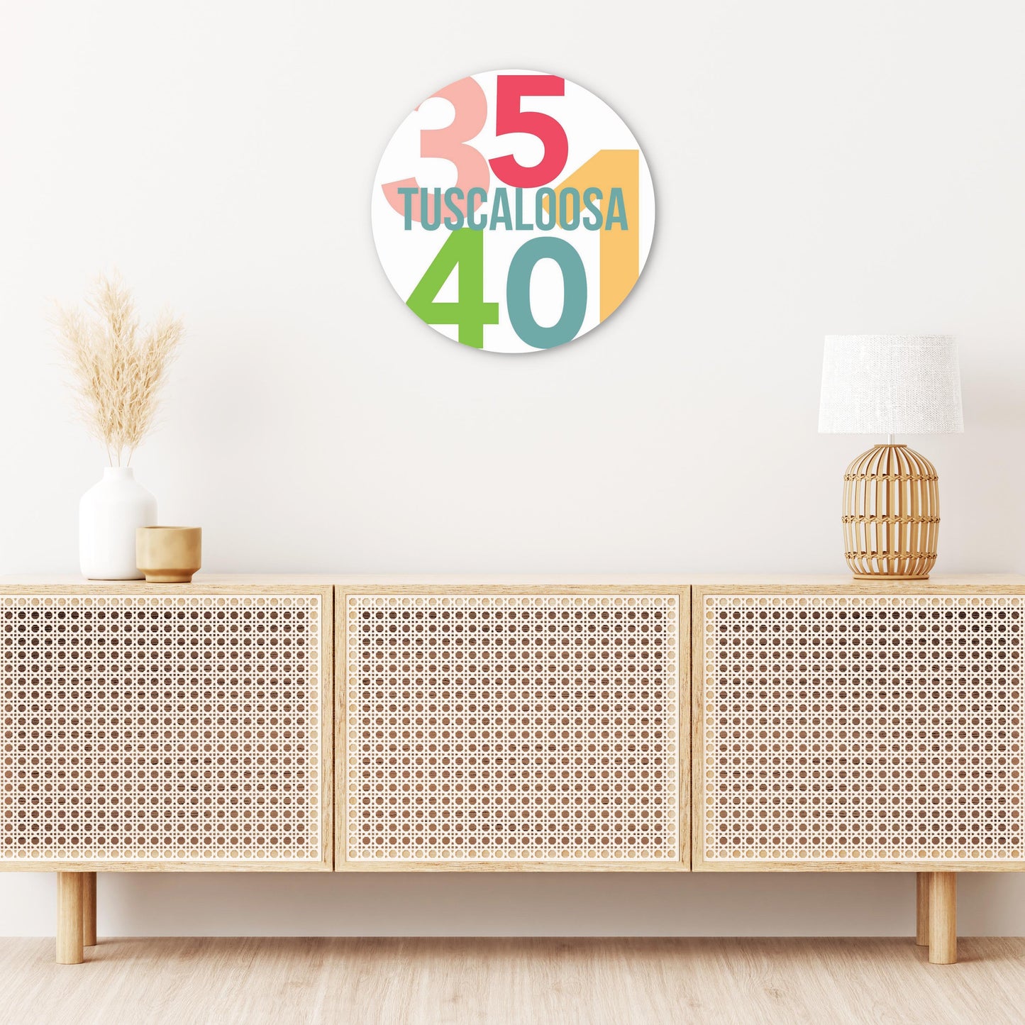 Boho Color Color Block City Zip Alabama Tuscaloosa | Wood Sign | Eaches | Min 1