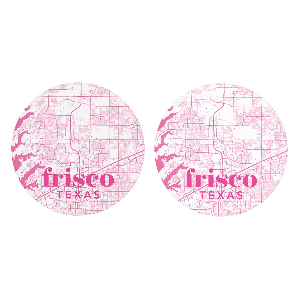 Bright Modern Pink Map Texas Frisco