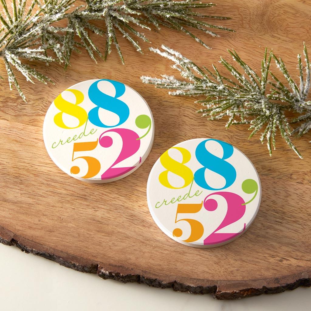Bright Modern Color Block Colorado Creede | Absorbent Car Coasters | Set of 2 | Min 4