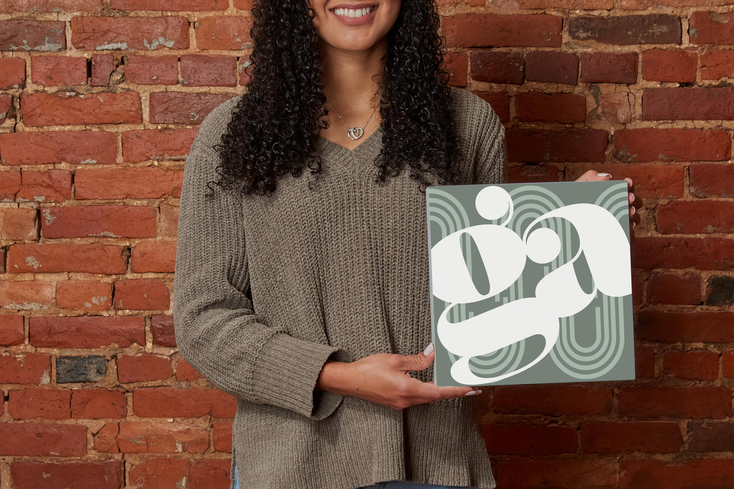 Vintage Groove Green Wave Lines Georgia Ga | Wood Block | Eaches | Min 2