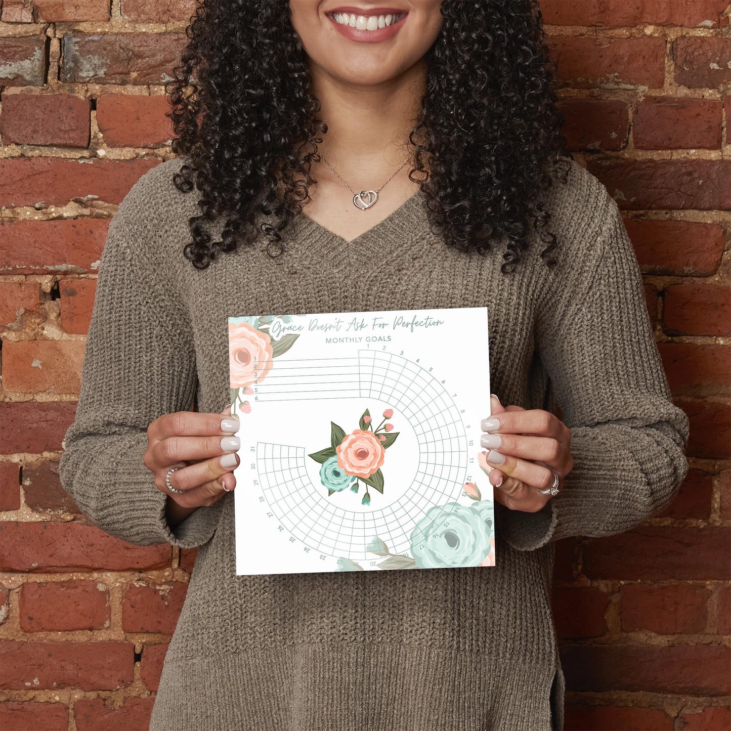 Floral Habit Tracker Grace Doesn't Ask For Perfection| Hi-Def Glass Art | Eaches | Min 2