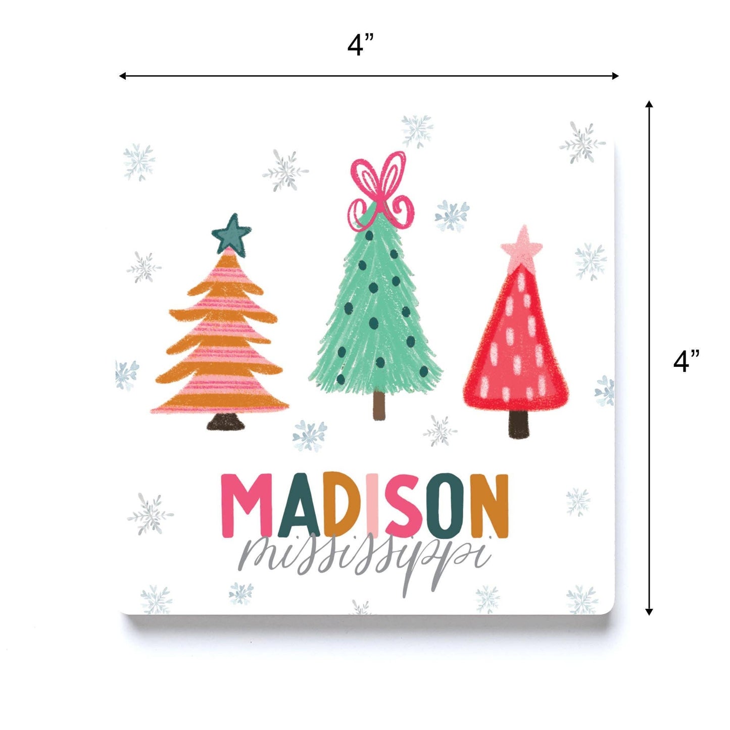 Christmas Trees, Coaster, Decor, Customizable, Small Gift