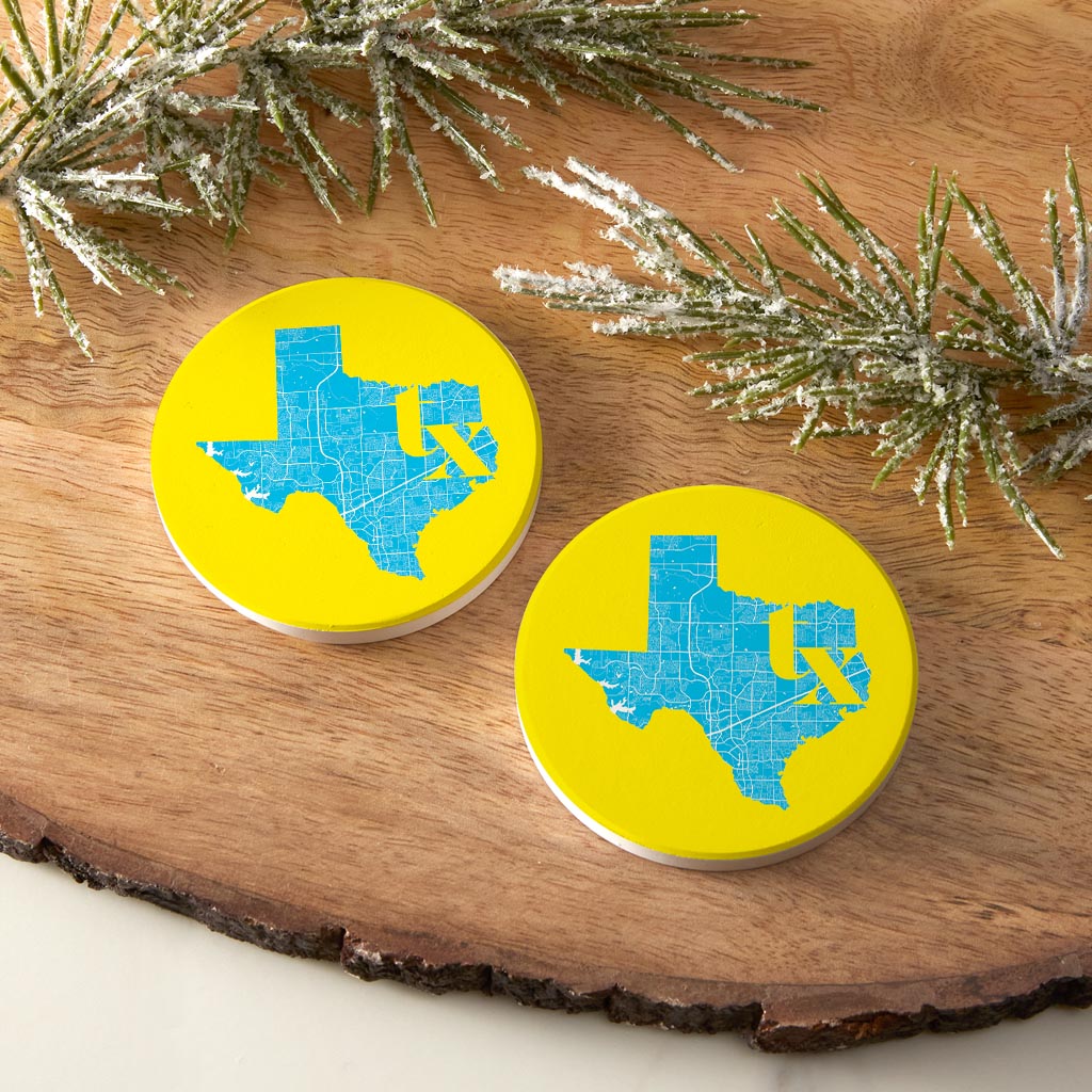 Bright Modern Abbreviated State Yellow Texas