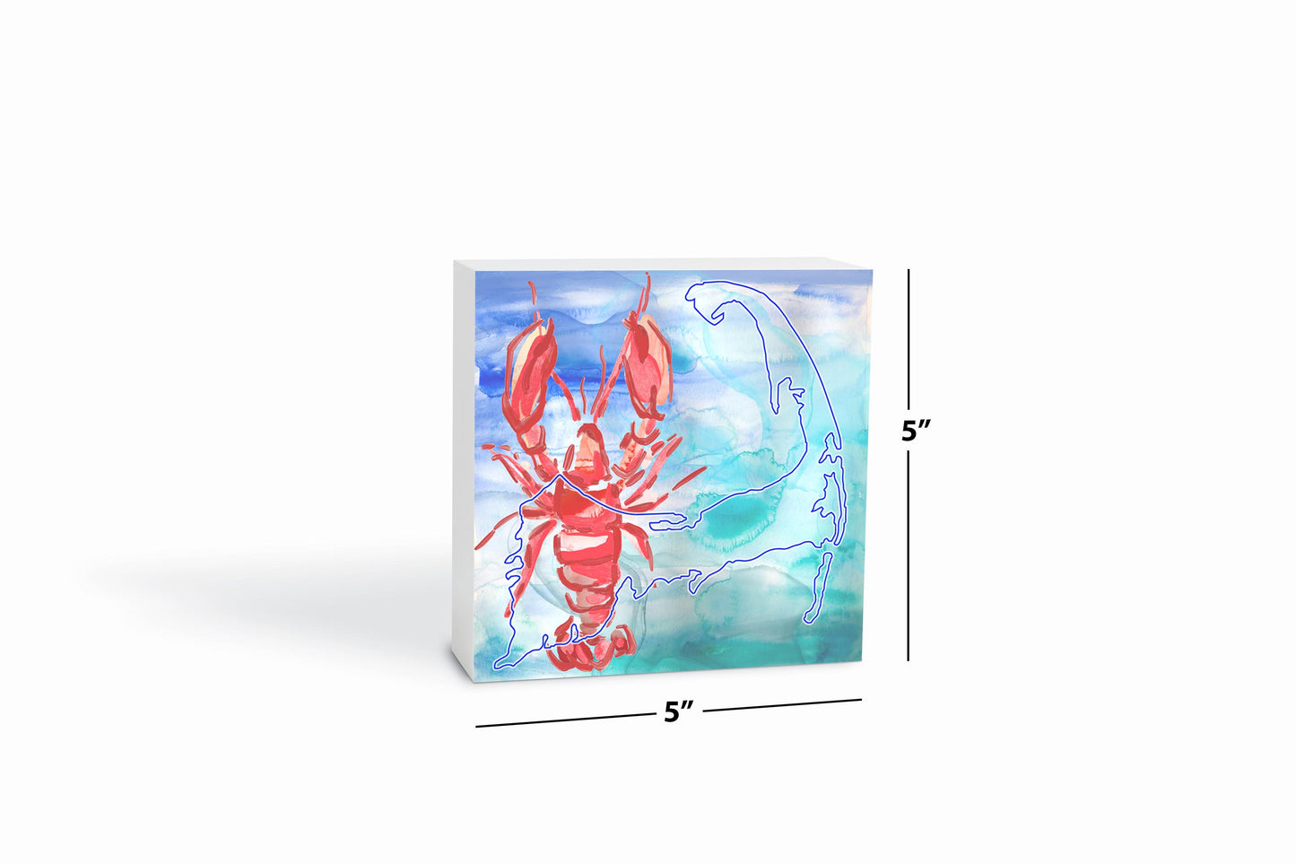 Watercolor Lobster | Wood Block | Eaches | Min 4