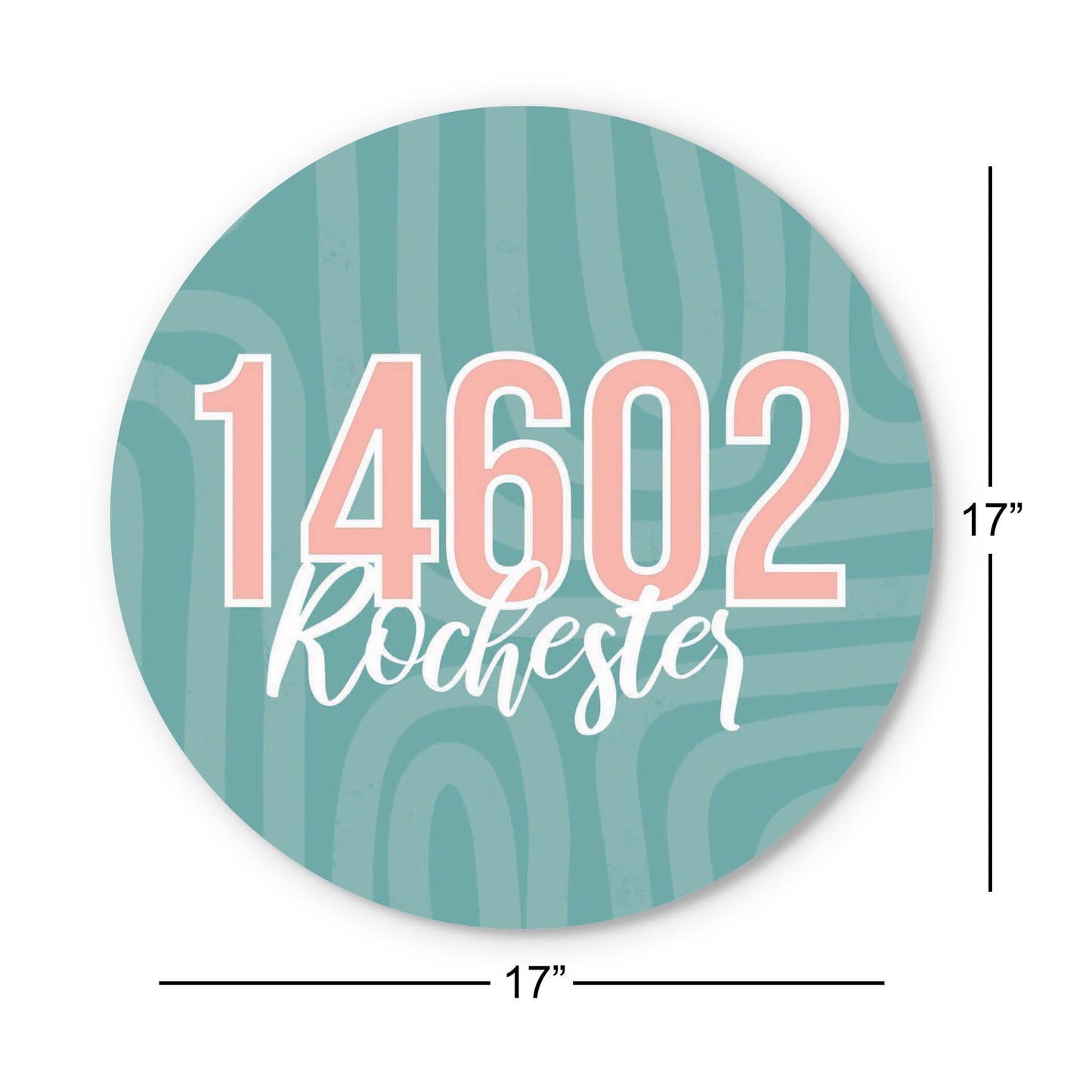 Boho Color City Zip On Blue New York Rochester | Wood Sign | Eaches | Min 1