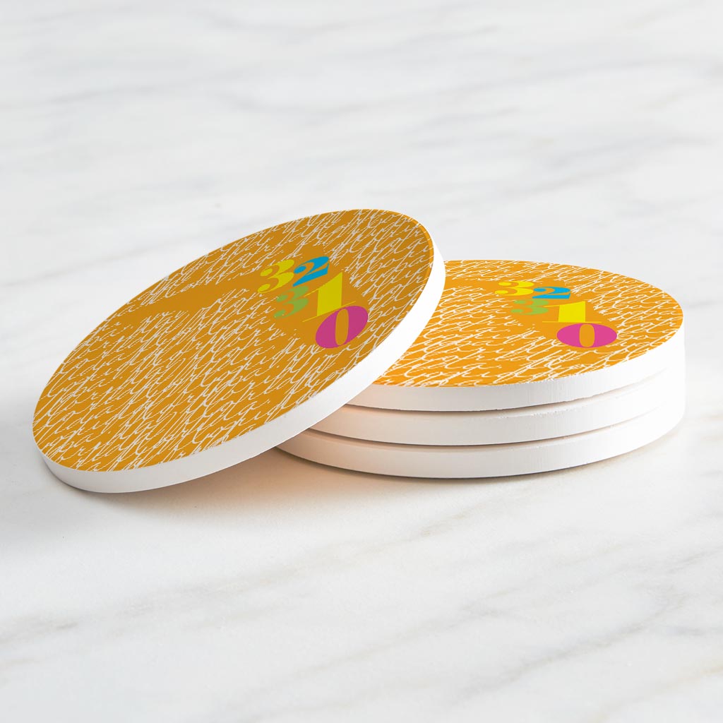 Bright Modern State Script Orange Florida Tallahassee | Absorbent Coasters | Set of 4 | Min 2