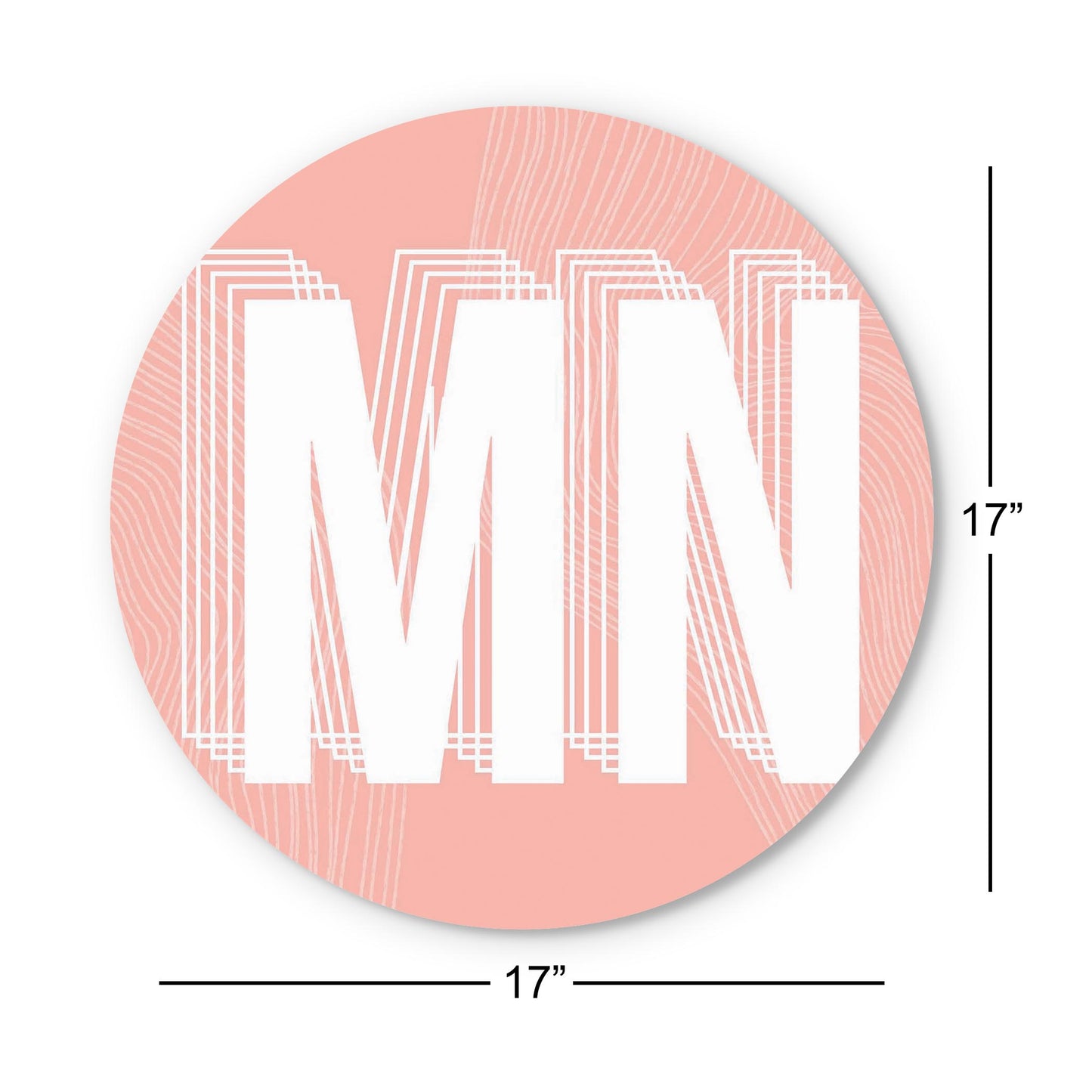 Boho Color Abbreviated On Pink Minnesota | Wood Sign | Eaches | Min 1