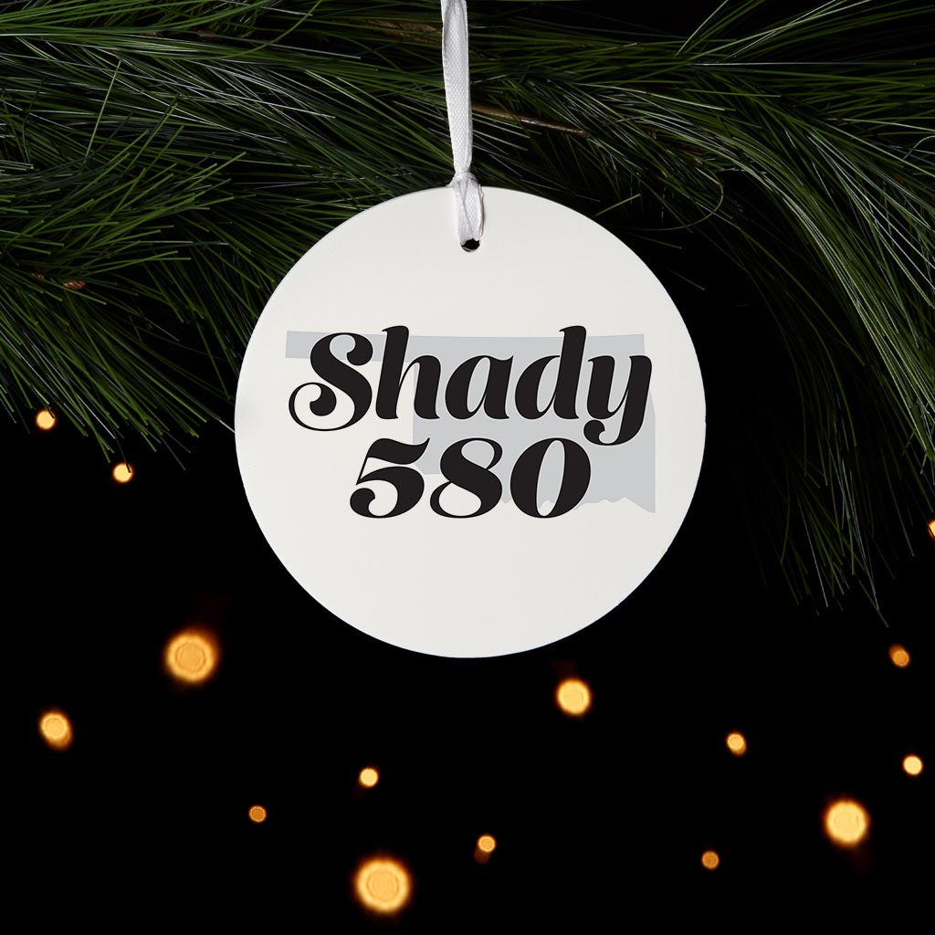 Minimalistic B&W Ardmore Ok Shady 580 White | Wood Ornament | Eaches | Min 6