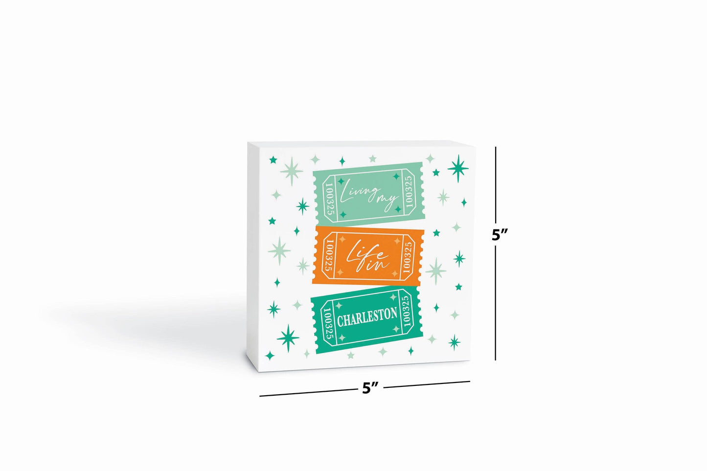 5x5 Wood Block-Love+Local Showgirl