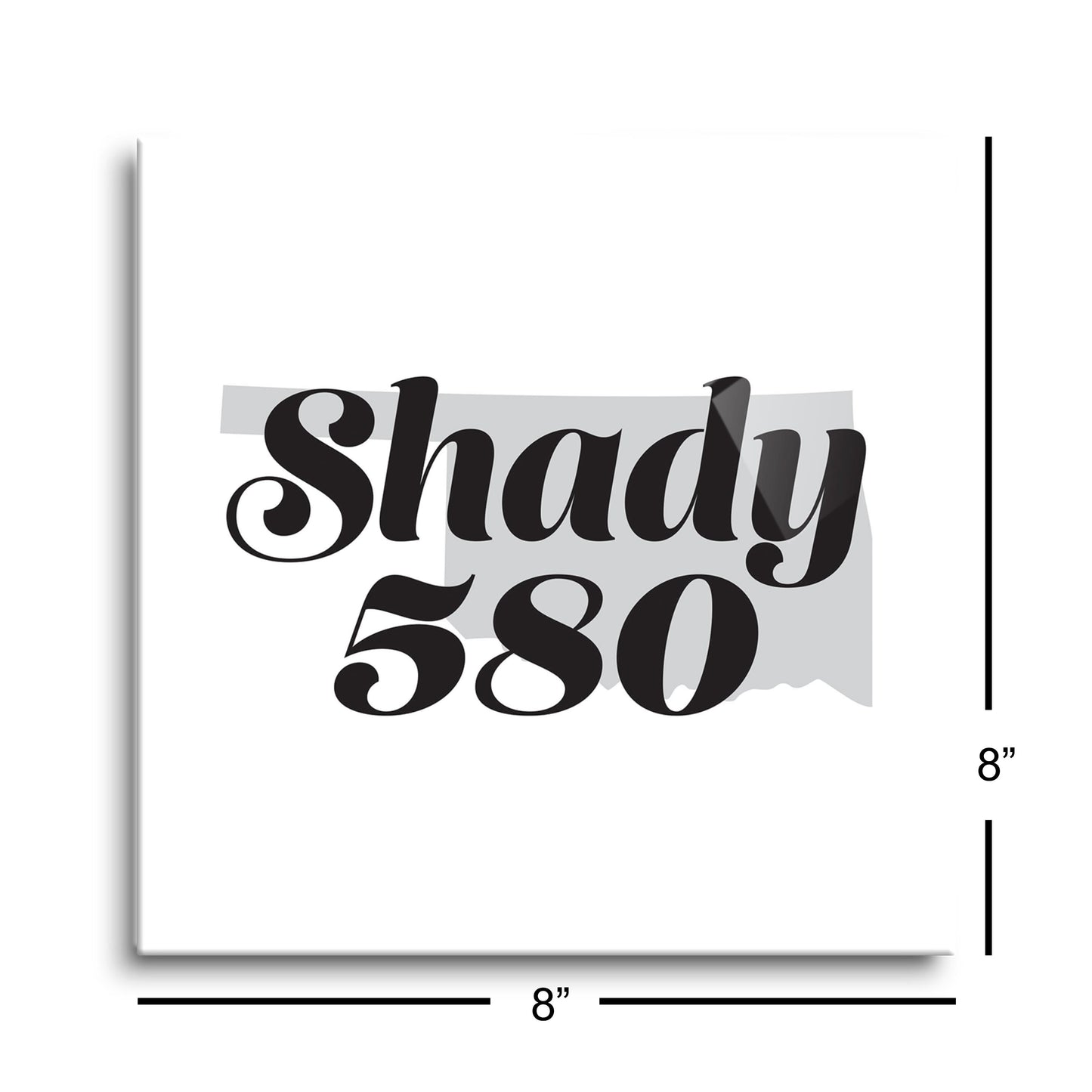 Minimalistic B&W Ardmore Ok Shady 580 White | Hi-Def Glass Art | Eaches | Min 2