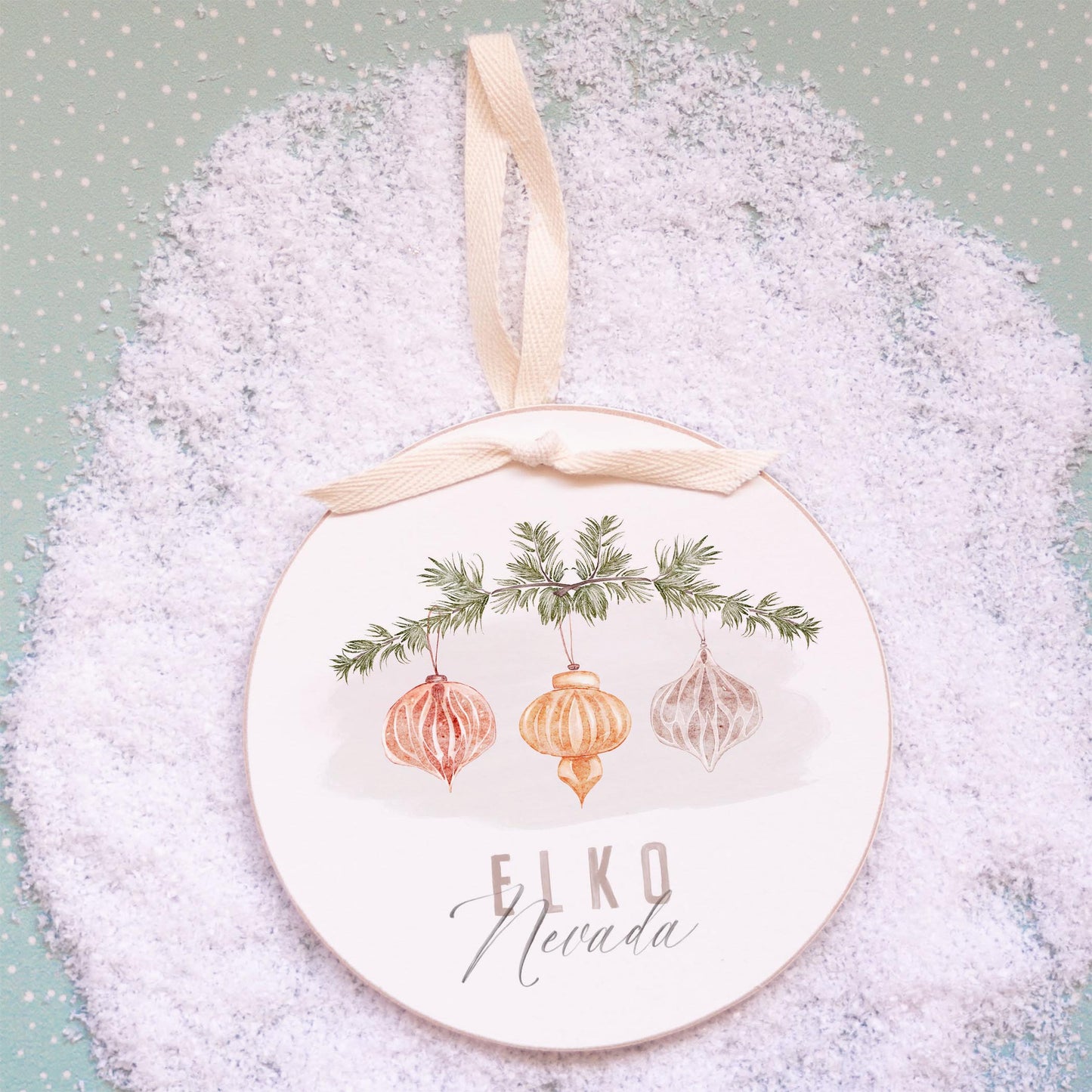 6" Round Ornament-Ornaments Elko Nevada -2