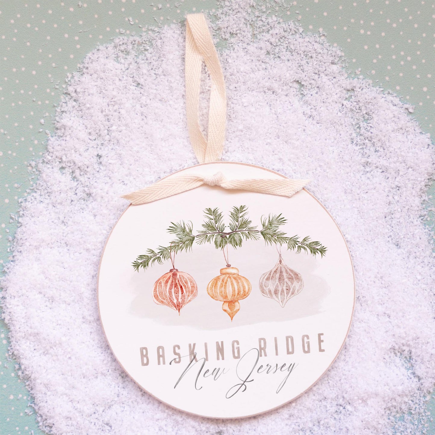 6" Round Ornament-Christmas Ornaments Basking Ridge New Jersey -2