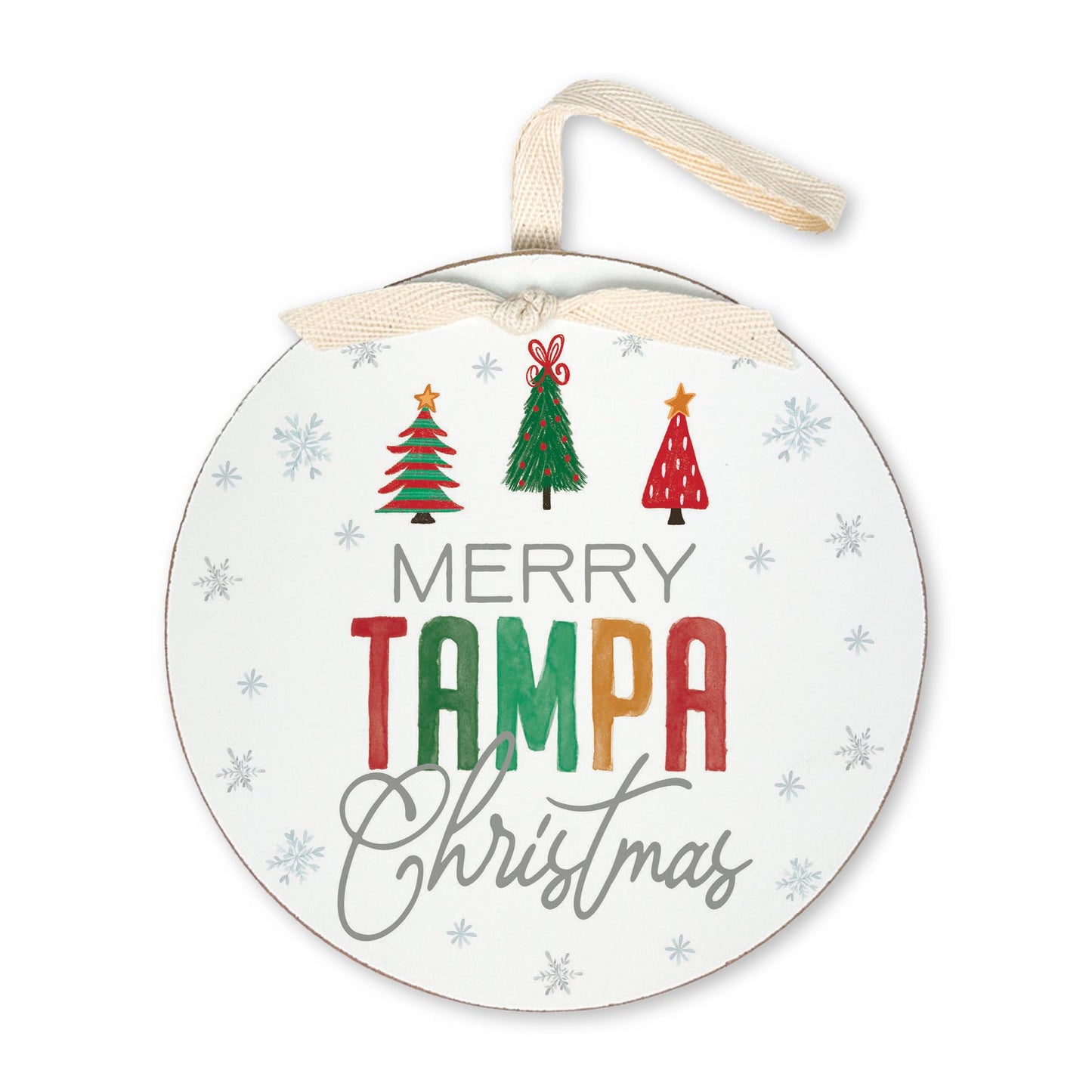 6" Round Ornament-Whimsy Wonderland Traditional Merry Tampa Christmas -0
