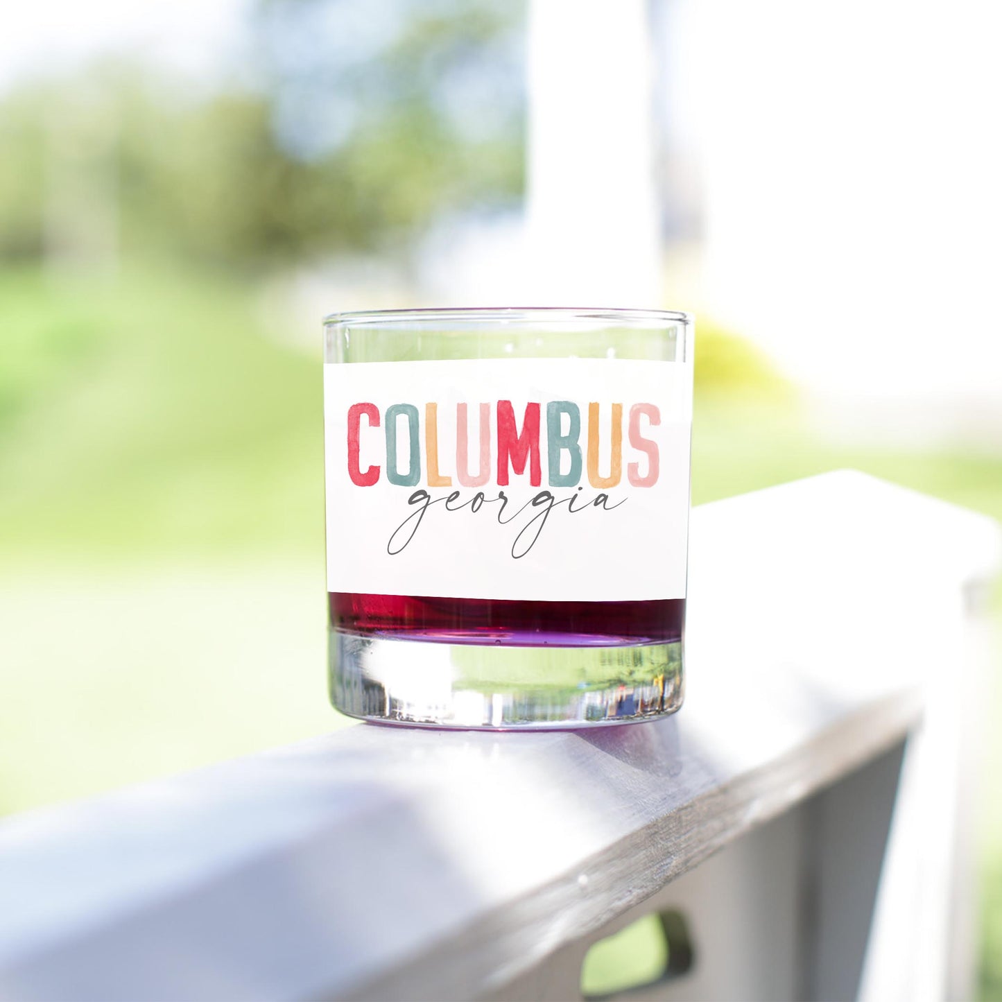 11oz Bourbon Glass-Watercolor City Columbus Georgia -3