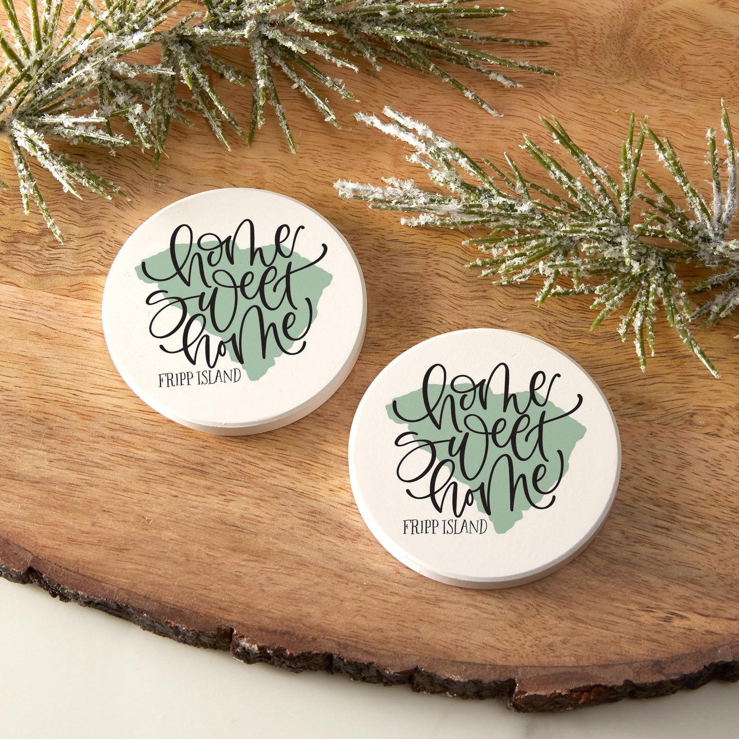 Car Coaster 2-Pack Love Local-Home Sweet Home Fripp South Carolina -3