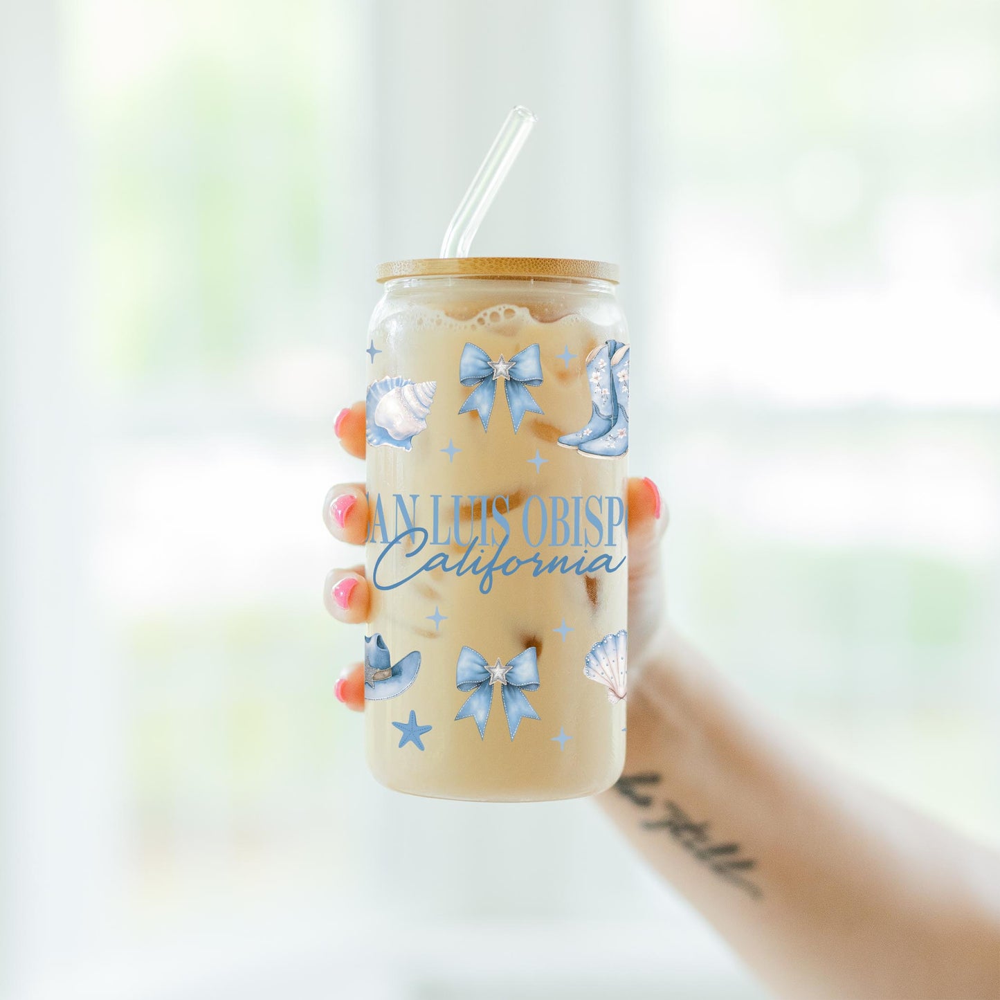 16oz Cold Brew Glass-Love+Local Coastal Cowgirl -4