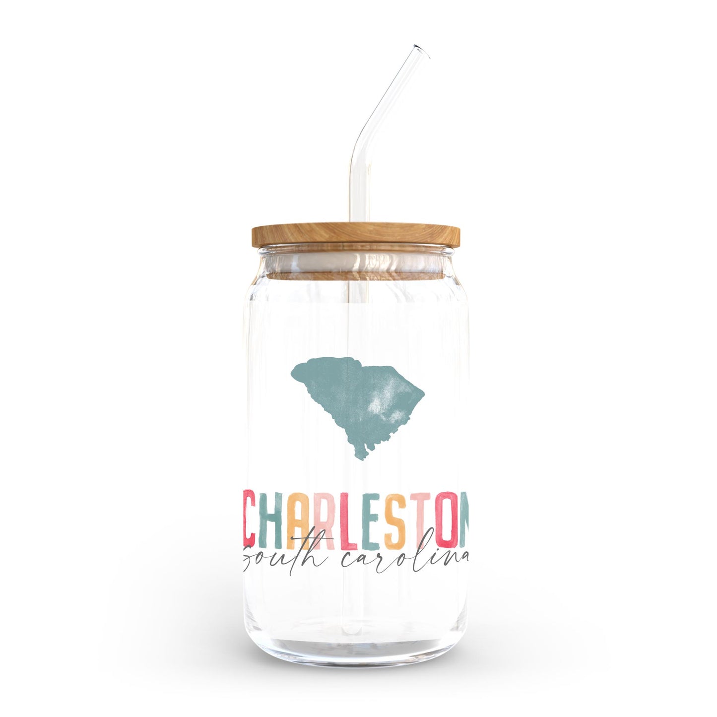 16oz Cold Brew Glass-Watercolor City Charleston South Carolina -0