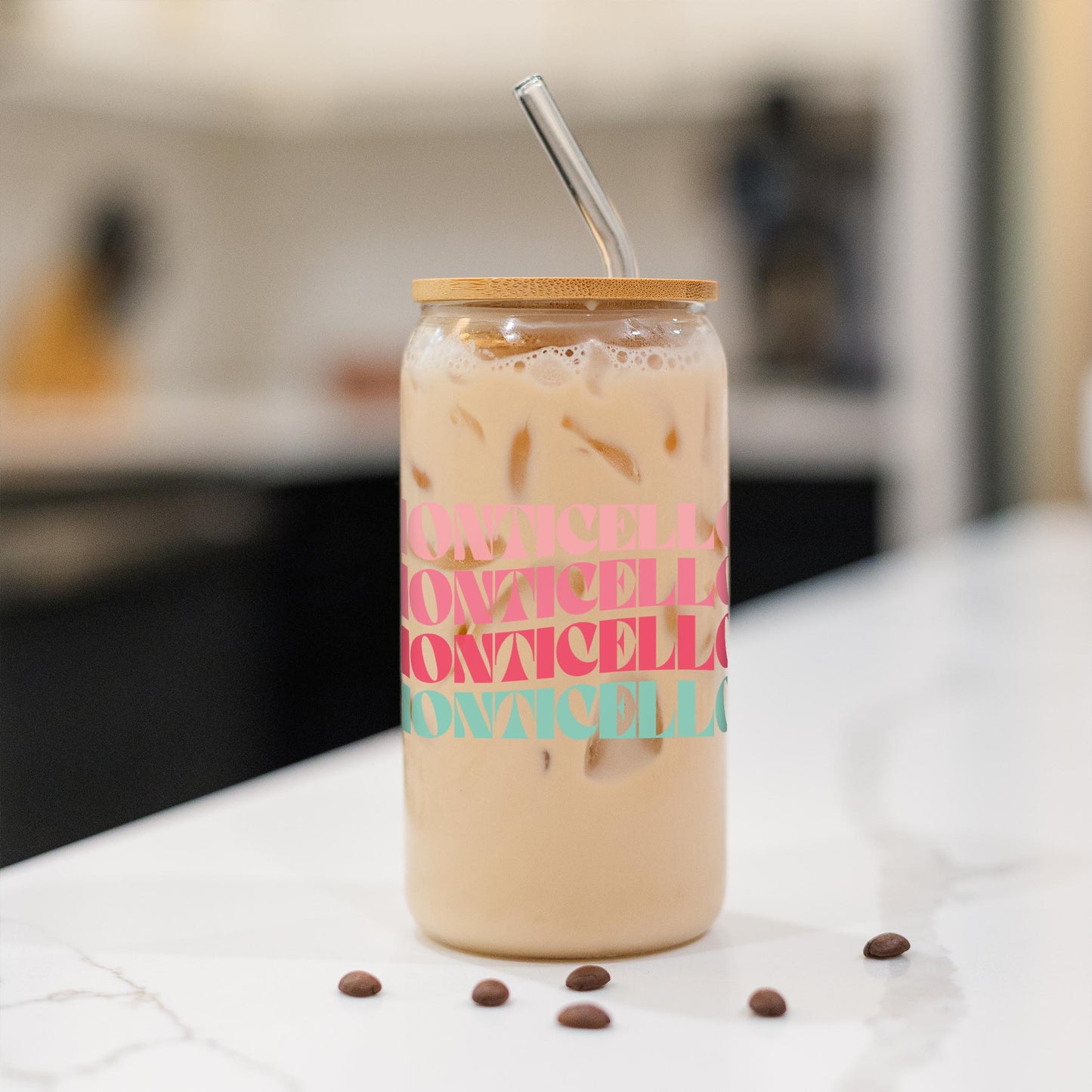 16oz Cold Brew Glass-Retro Wave Monticello Florida -1