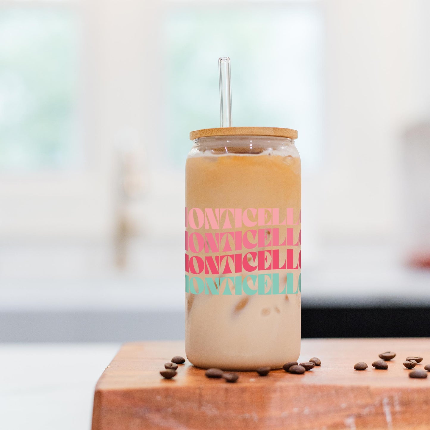 16oz Cold Brew Glass-Retro Wave Monticello Florida -2