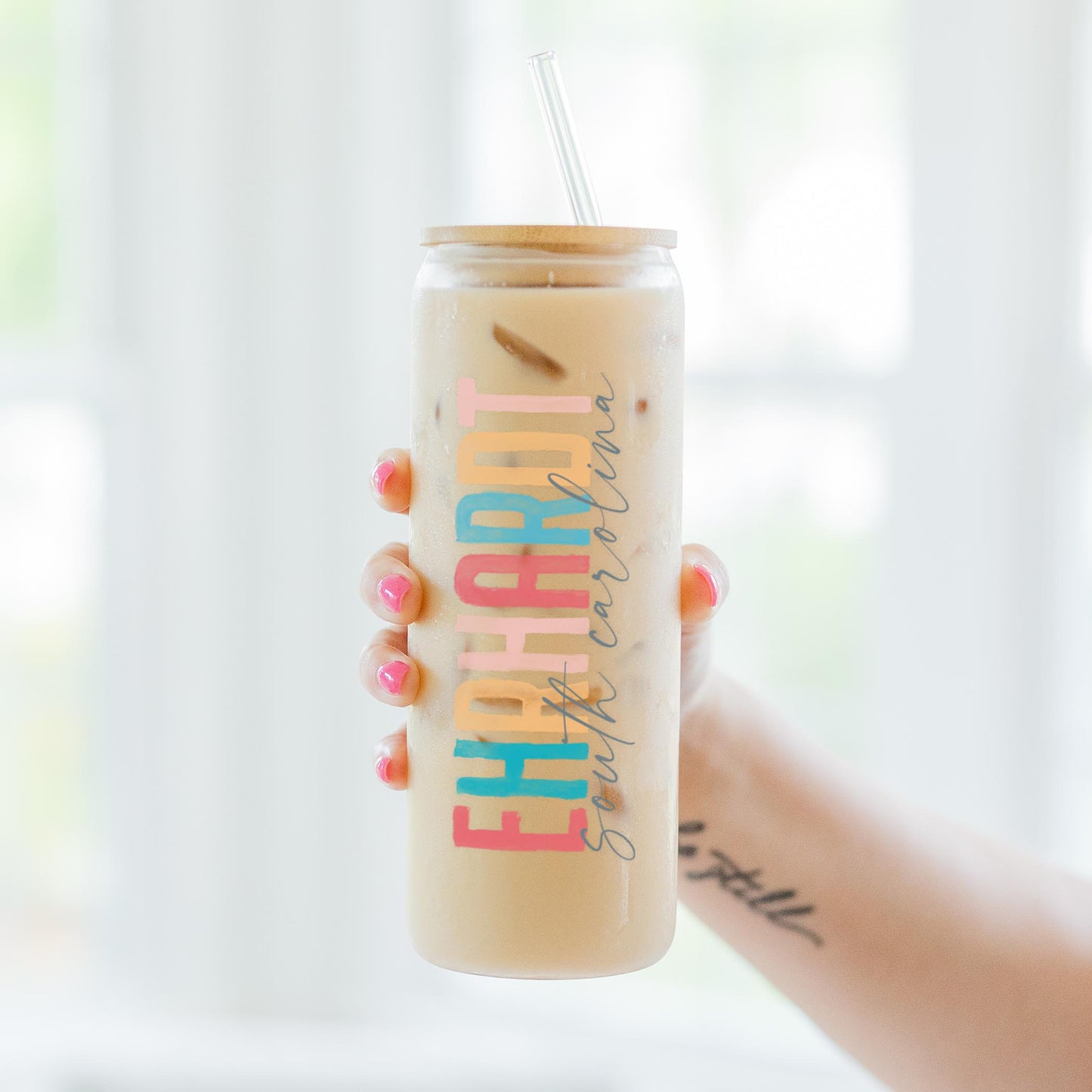 24oz Cold Brew Glass-Watercolor City Ehrhardt South Carolina