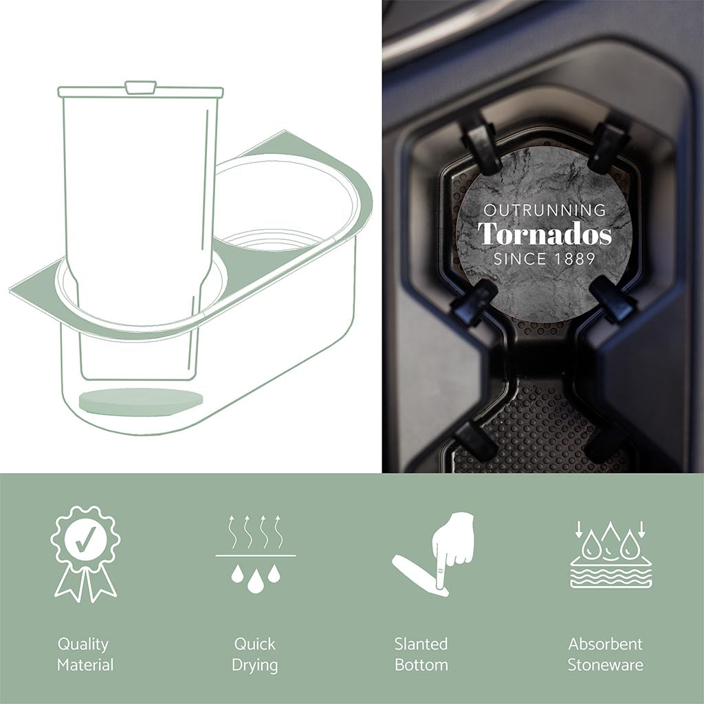 Car Coaster-Outrunning Tornados Since 1889