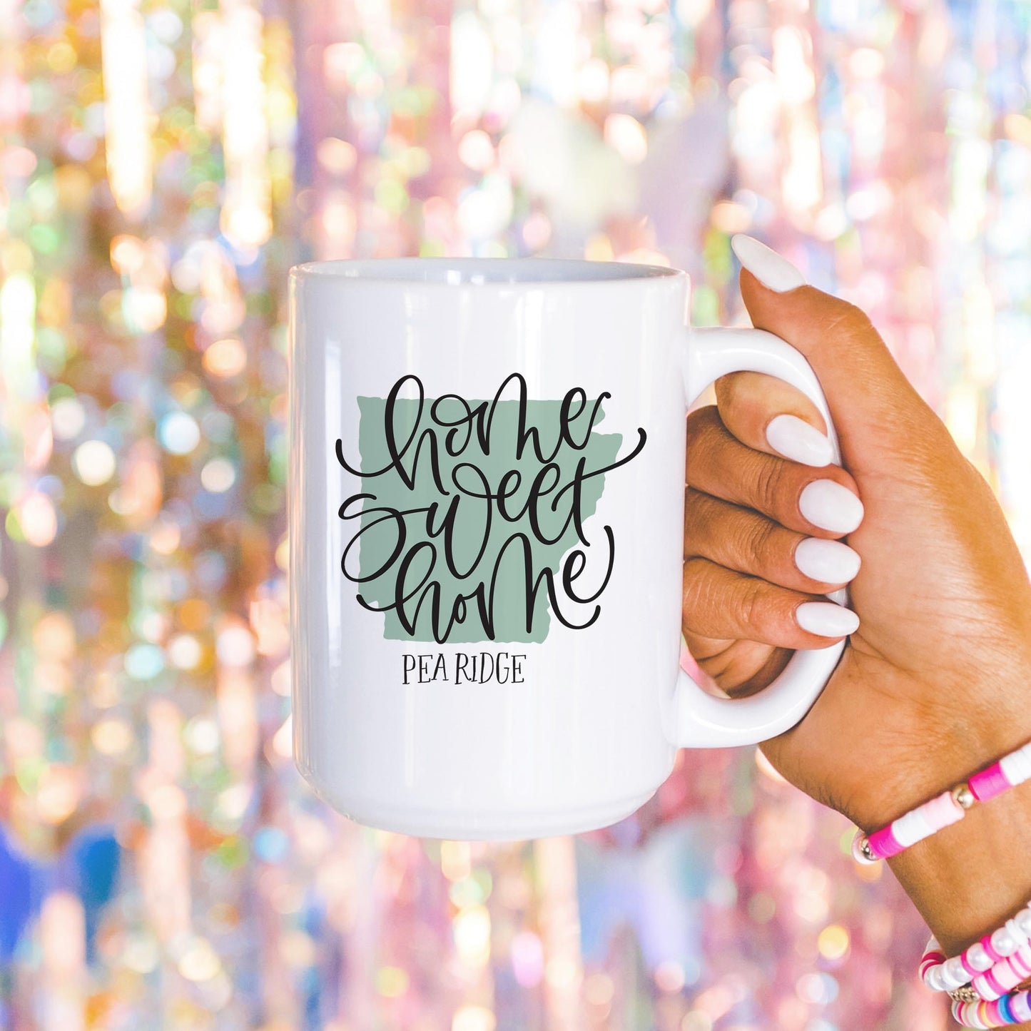 15oz Coffee Mug White-Home Sweet Home Pea Ridge Arkansas -4