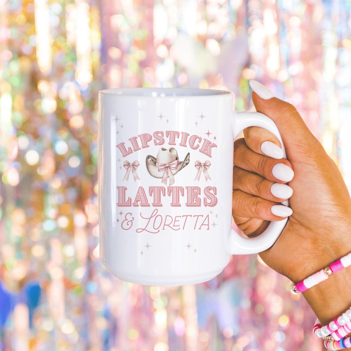 15oz Coffee Mug White-Love+Local Coquette Cowgirl -4