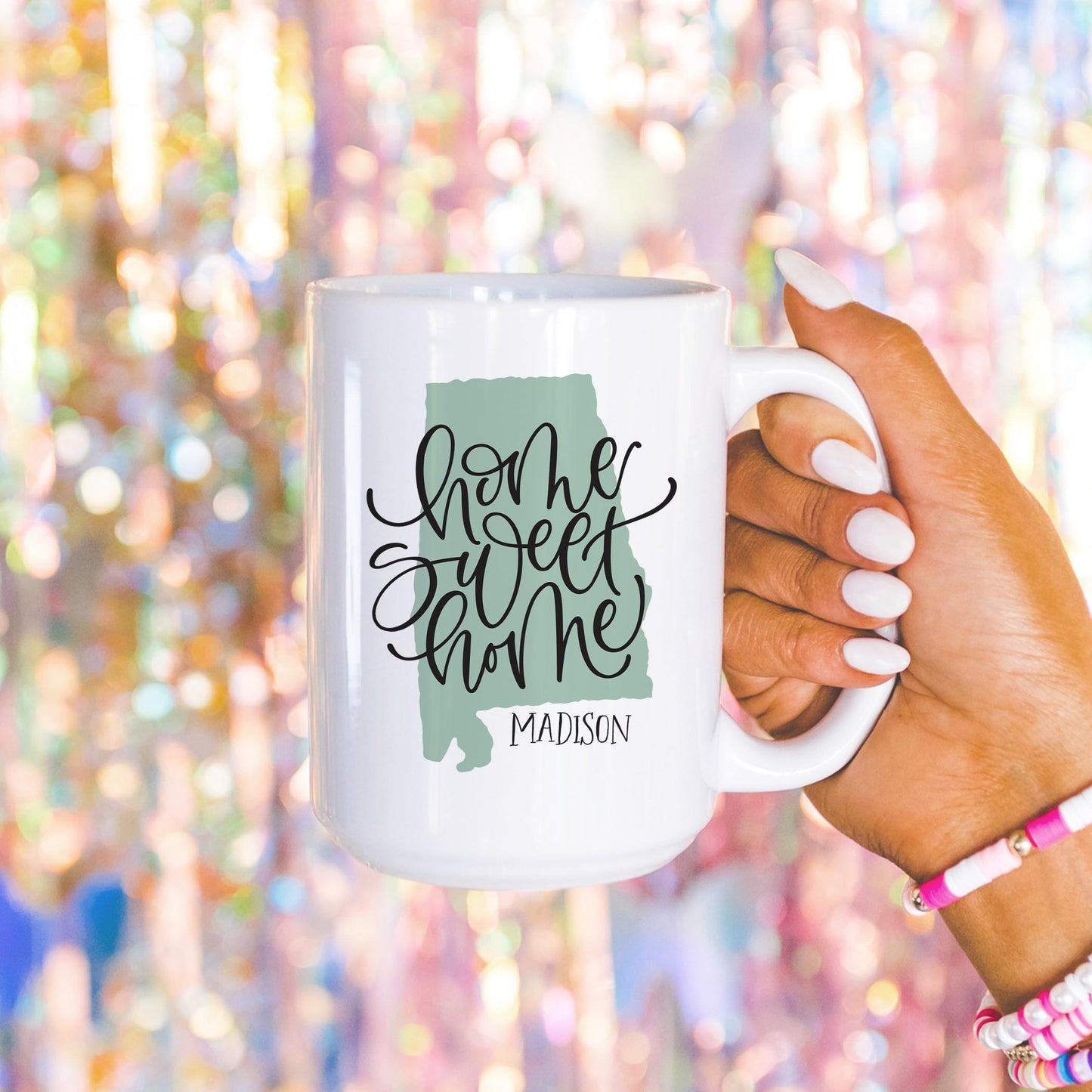 15oz Coffee Mug White-Home Sweet Home Madison Alabama -4