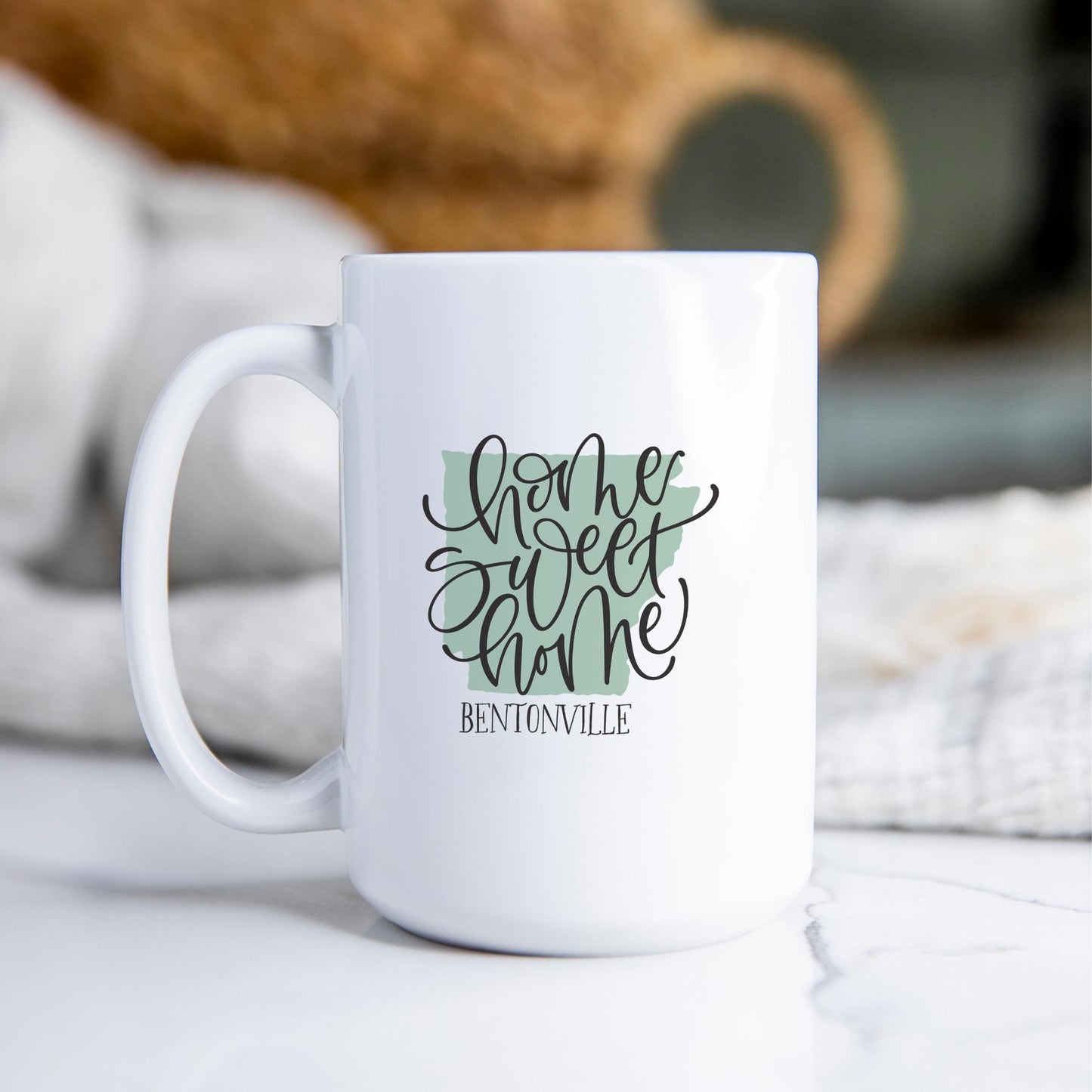 15oz Coffee Mug White-Home Sweet Home Bentonville Arkansas -2