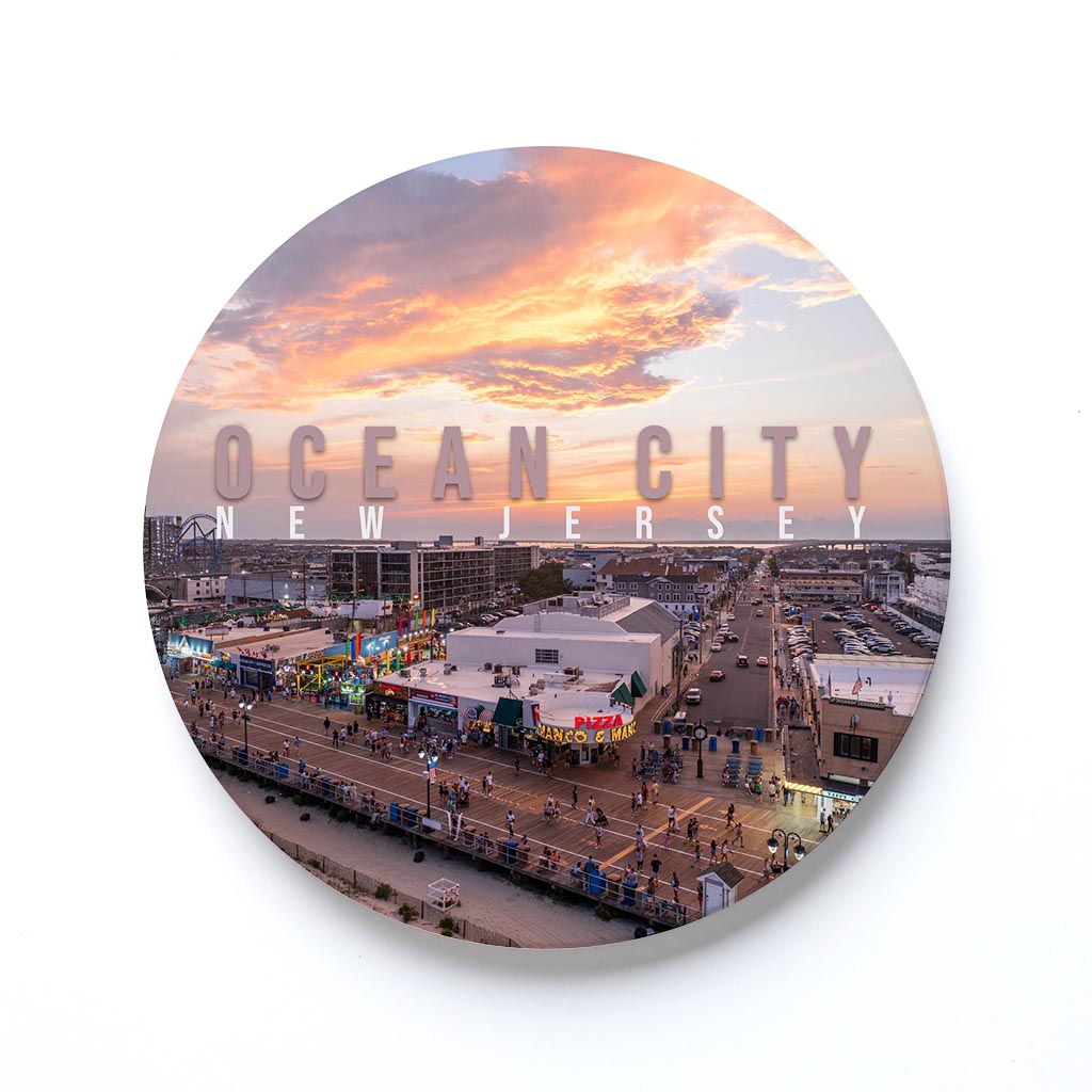 Ceramic Round Coaster-Manco Sunset -0