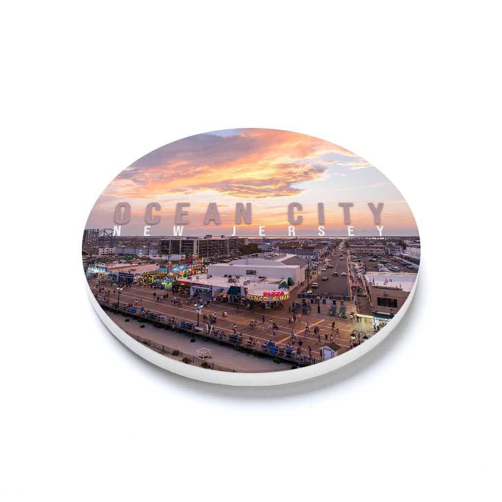 Ceramic Round Coaster-Manco Sunset -1