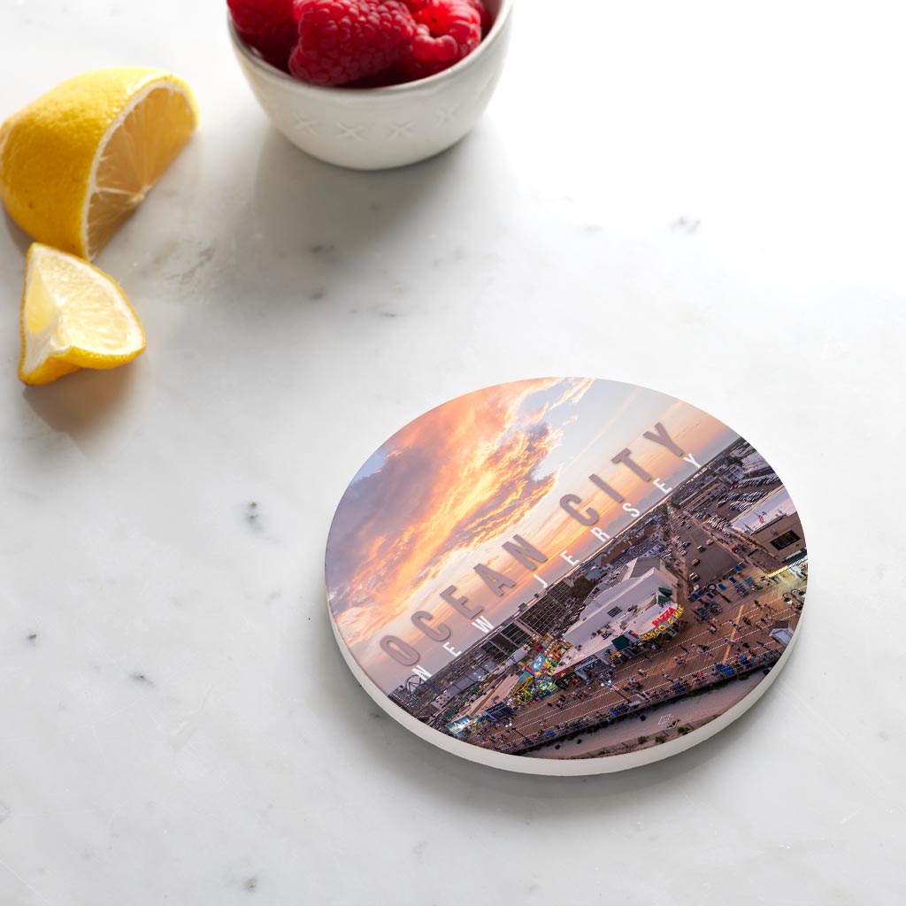 Ceramic Round Coaster-Manco Sunset -3