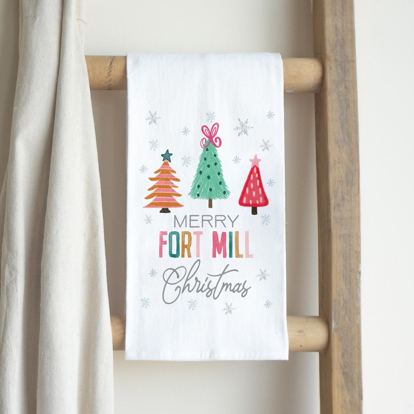 Cotton Tea Towel White-Whimsy Wonderland Bright Fort Mill South Carolina